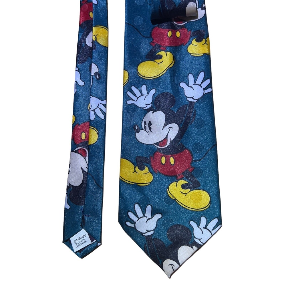 Disney Tie Designed By‎ Cervantes Mickey Mouse Mens Necktie Green Tie Korea
